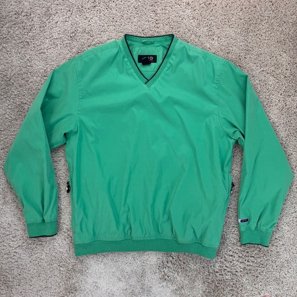 IZOD XFG Golf‎ Pullover Windbreaker Mens L Green Lightweight V-Neck Long Sleeve - Picture 1 of 10